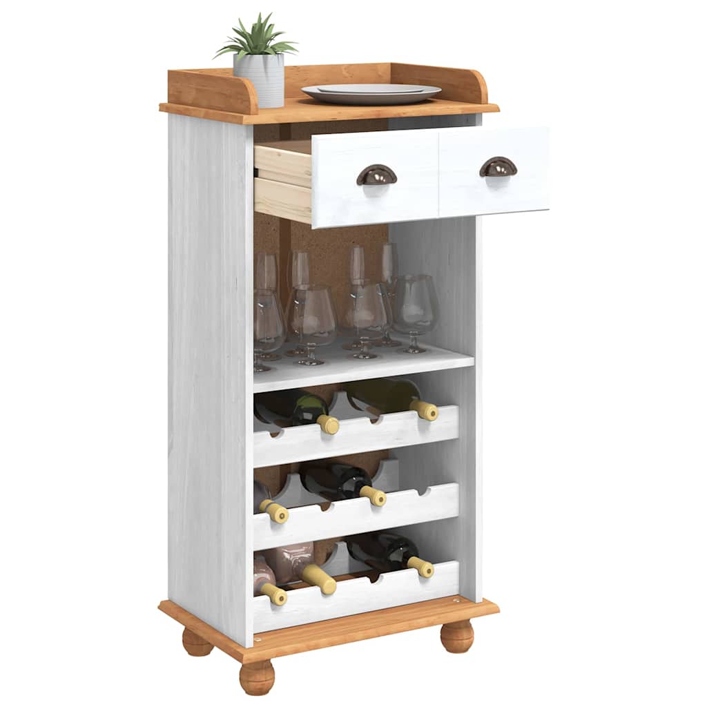 Weinschrank Weiß 57 x 37 x 114 cm Massivholz Kiefer