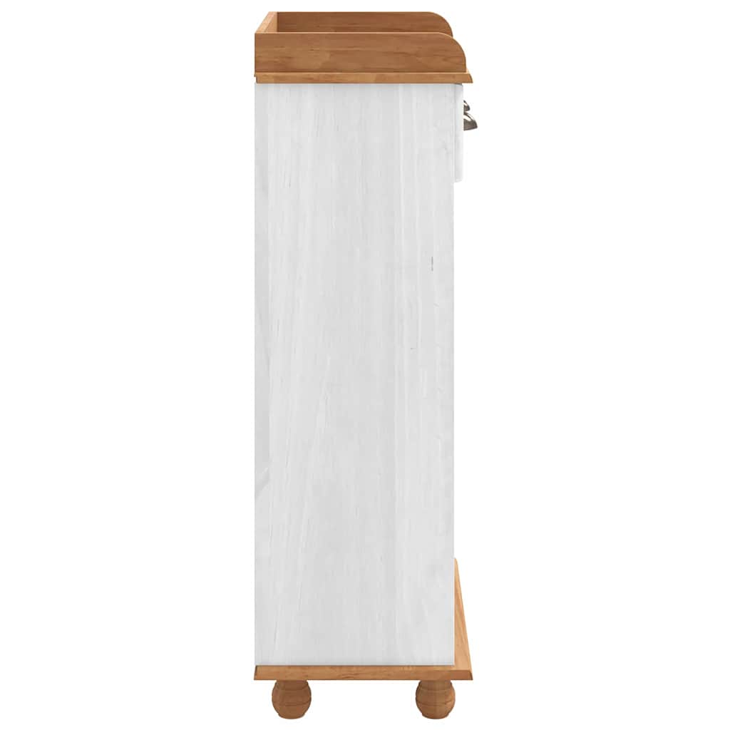 Weinschrank Weiß 57 x 37 x 114 cm Massivholz Kiefer