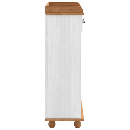 Weinschrank ASKIM Weiß 57 x 37 x 114 cm Massivholz Kiefer