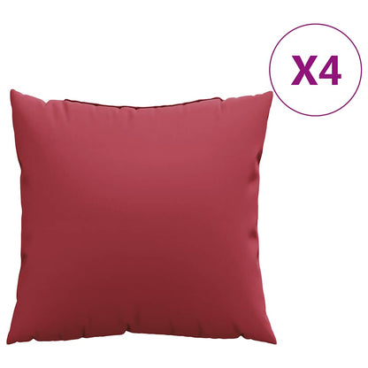 Sofakissen 4 Stk. Weinrot 40x40 cm Stoff