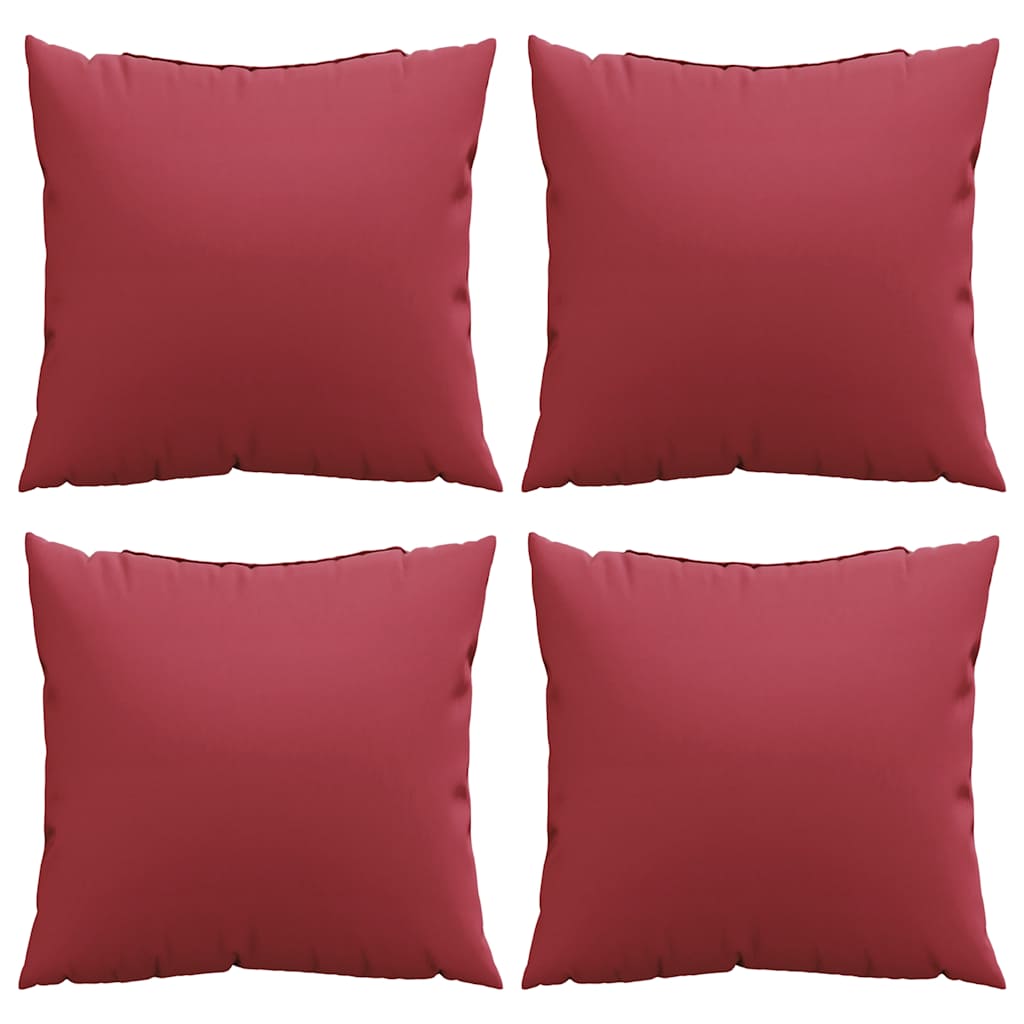 Sofakissen 4 Stk. Weinrot 40x40 cm Stoff