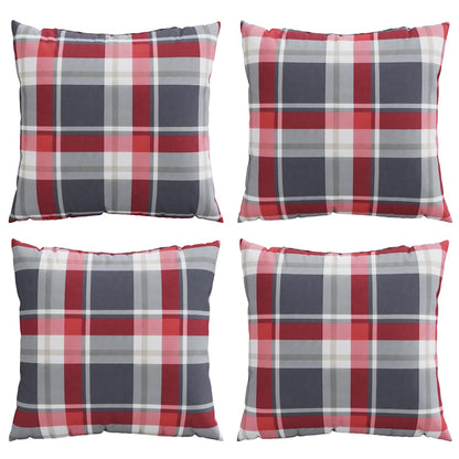 Sofakissen 4 Stk. Rot Karomuster 40x40 cm Stoff