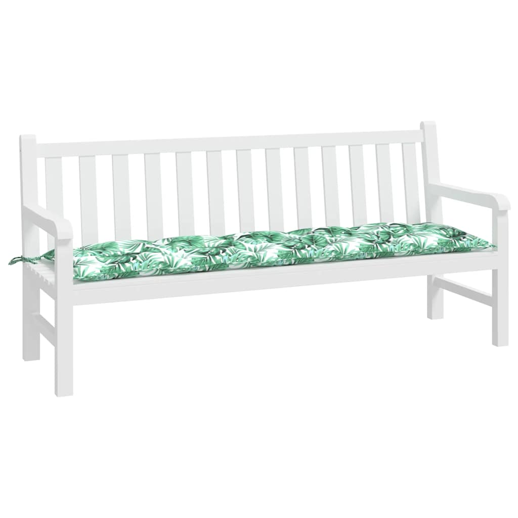 Gartenbank-Auflage Blattmuster 180x50x7 cm Oxford-Gewebe