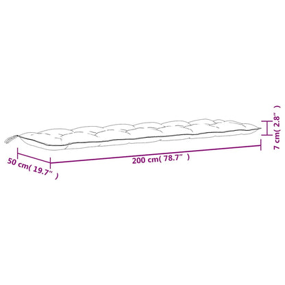 Gartenbank-Auflage Blattmuster 200x50x7 cm Oxford-Gewebe