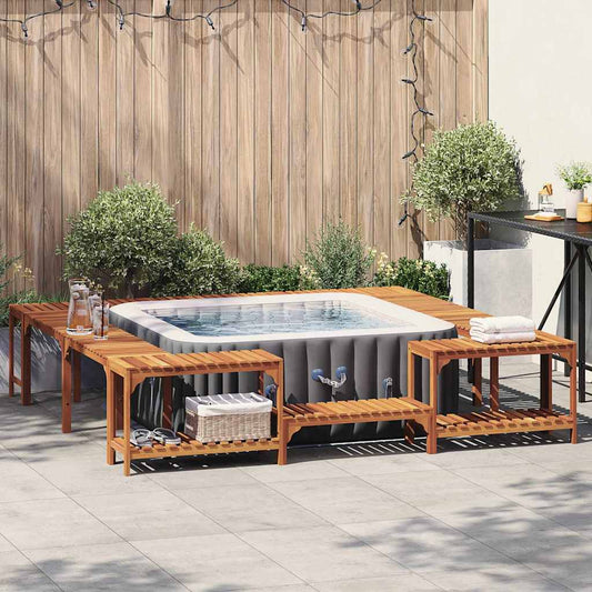 Whirlpool-Umrandung Braun 250 x 250 cm Akazie Massivholz