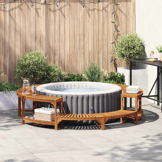 Whirlpool-Umrandung Braun Ø255 cm Akazie Massivholz