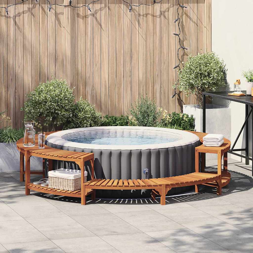 Whirlpool-Umrandung Braun Ø275 cm Akazie Massivholz