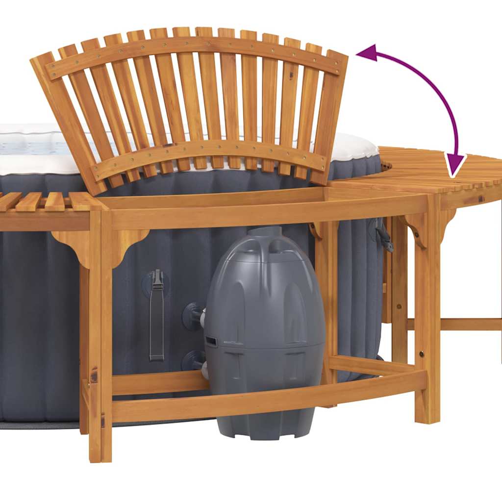 Whirlpool-Umrandung Braun Ø275 cm Akazie Massivholz