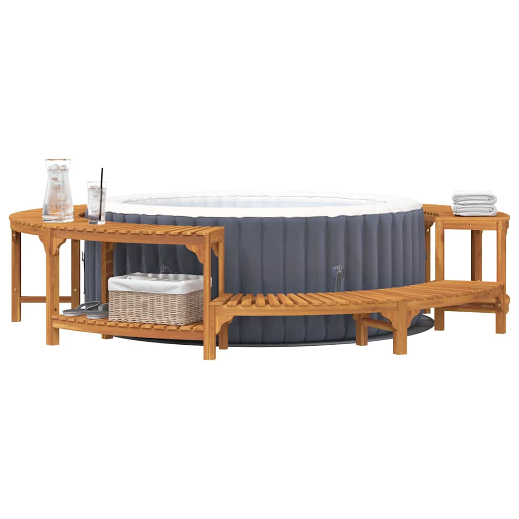 Whirlpool-Umrandung Braun Ø275 cm Akazie Massivholz