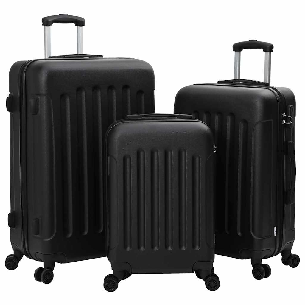 Koffer Set 3 pcs Schwarz 50 x 31 x 78 cm ABS Plastik, Stahl