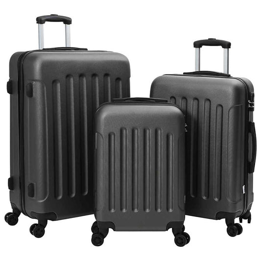 Koffer Set 3 pcs Dunkelgrau 50 x 31 x 78 cm ABS Plastik, Stahl