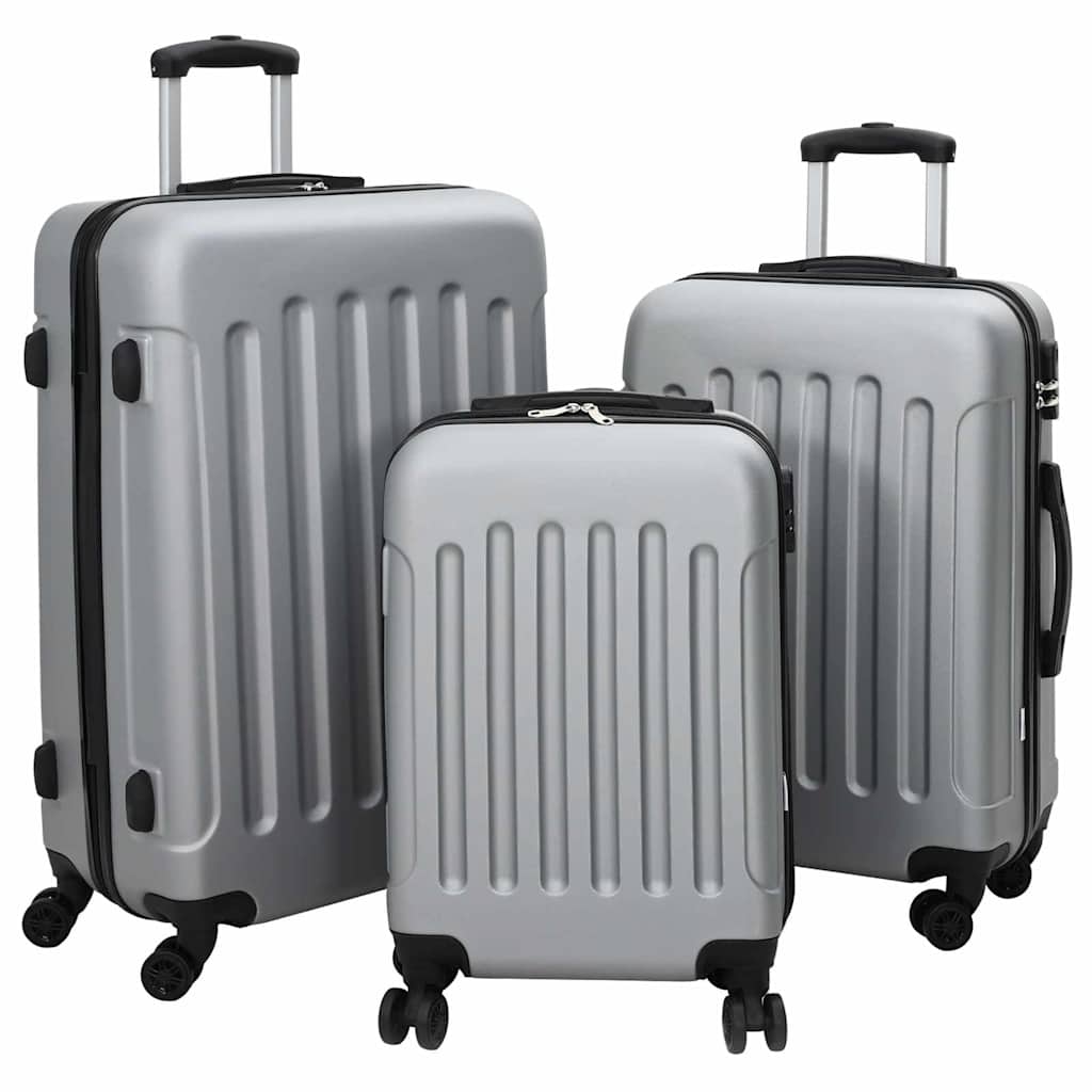Koffer Set 3 pcs Silber 50 x 31 x 78 cm ABS Plastik, Stahl