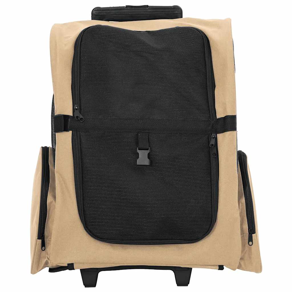 Trolley für Haustiere 3-in-1 Sandfarbe 48x32x(57-106) cm cm Oxford-Gewebe
