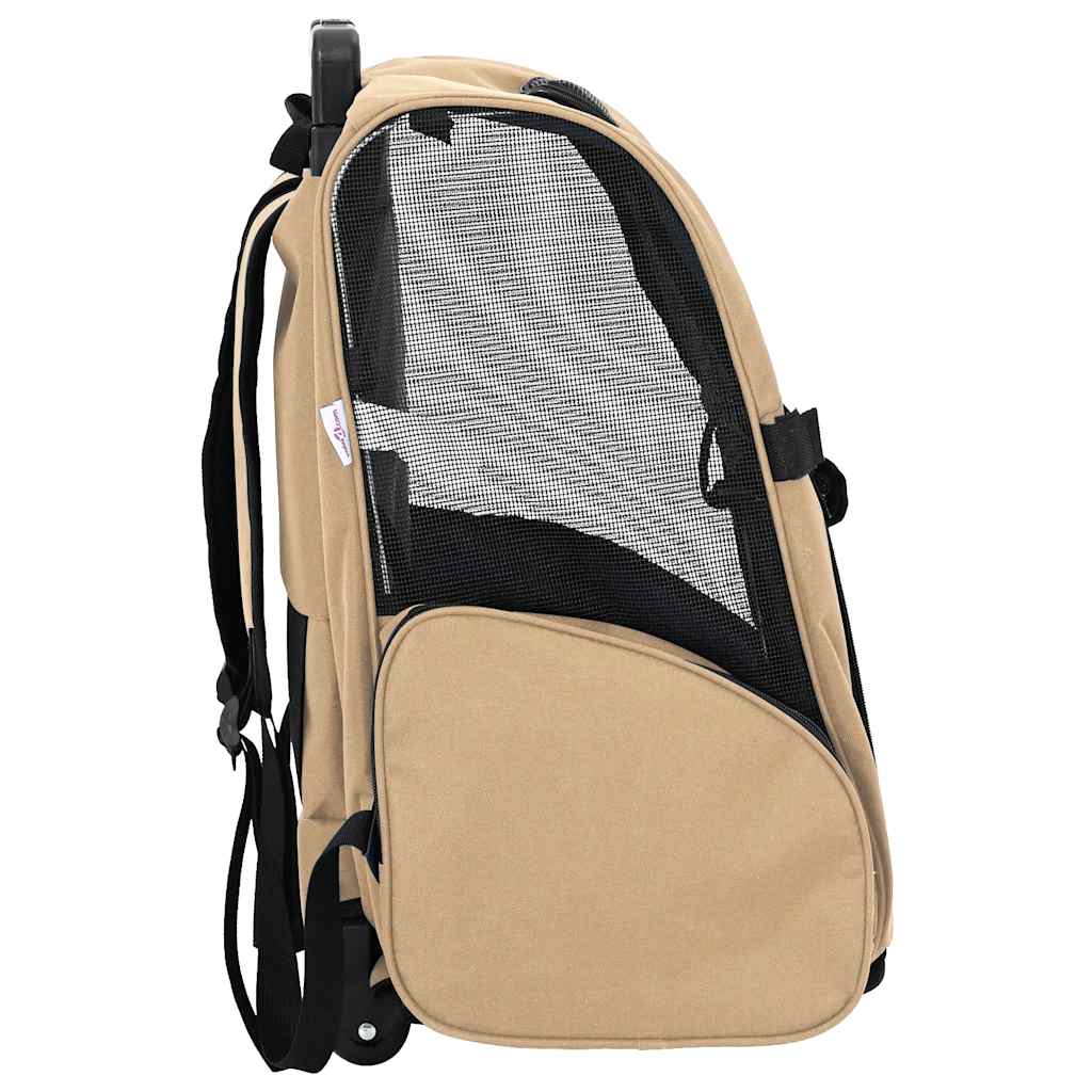 Trolley für Haustiere 3-in-1 Sandfarbe 48x32x(57-106) cm cm Oxford-Gewebe