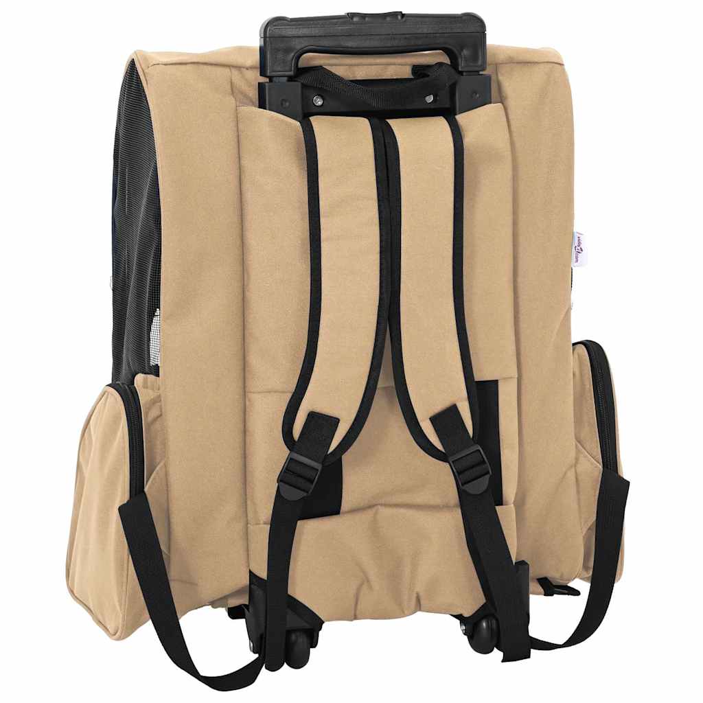 Trolley für Haustiere 3-in-1 Sandfarbe 48x32x(57-106) cm cm Oxford-Gewebe