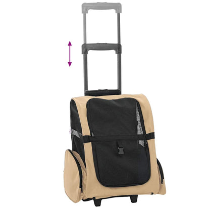 Trolley für Haustiere 3-in-1 Sandfarbe 48x32x(57-106) cm cm Oxford-Gewebe