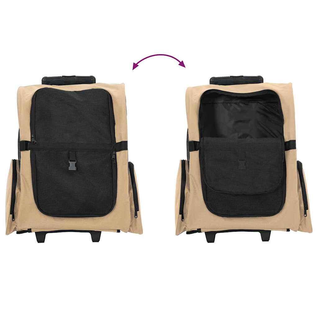 Trolley für Haustiere 3-in-1 Sandfarbe 48x32x(57-106) cm cm Oxford-Gewebe