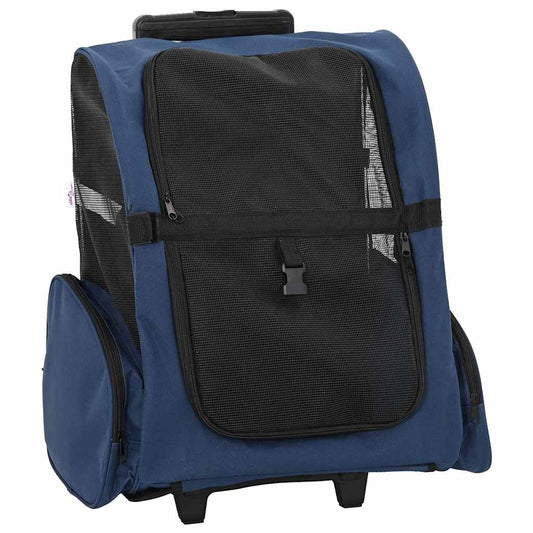 Trolley für Haustiere 3-in-1 Blau 48x32x(57-106) cm cm Oxford-Gewebe