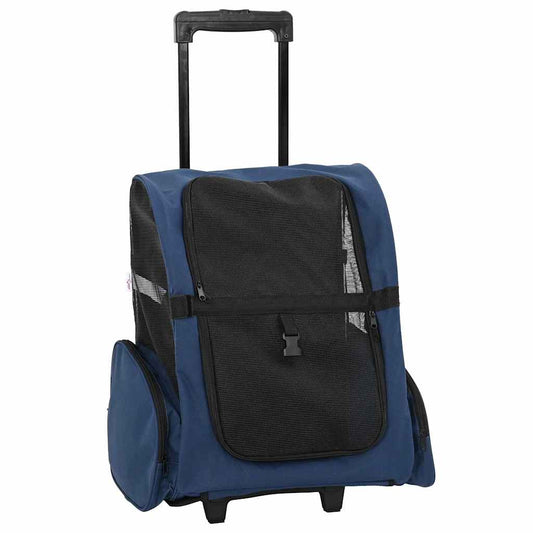 Trolley für Haustiere 3-in-1 Blau 48x32x(57-106) cm cm Oxford-Gewebe