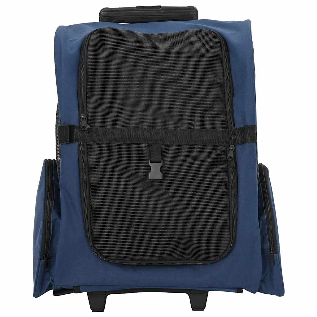 Trolley für Haustiere 3-in-1 Blau 48x32x(57-106) cm cm Oxford-Gewebe