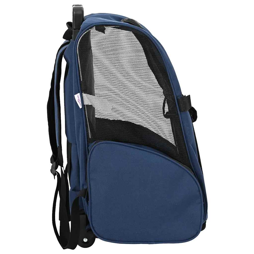Trolley für Haustiere 3-in-1 Blau 48x32x(57-106) cm cm Oxford-Gewebe
