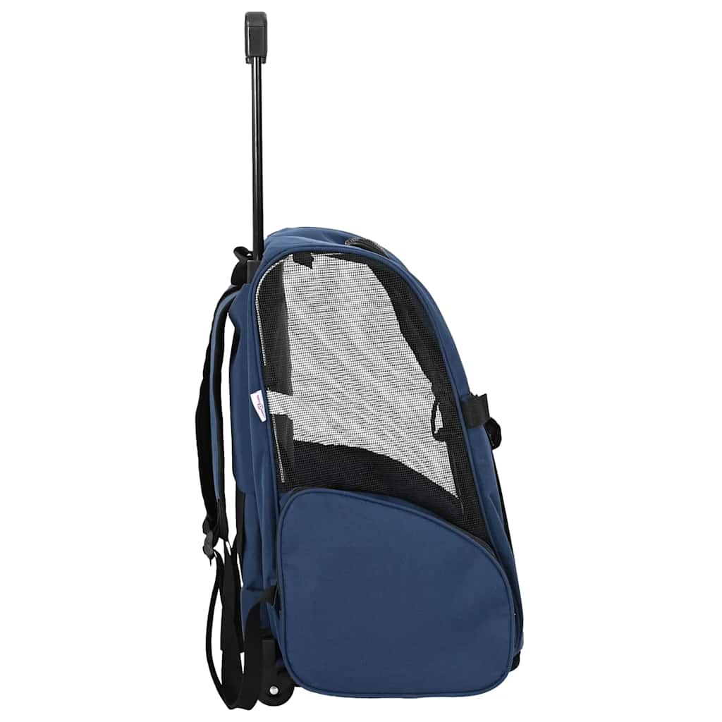 Trolley für Haustiere 3-in-1 Blau 48x32x(57-106) cm cm Oxford-Gewebe