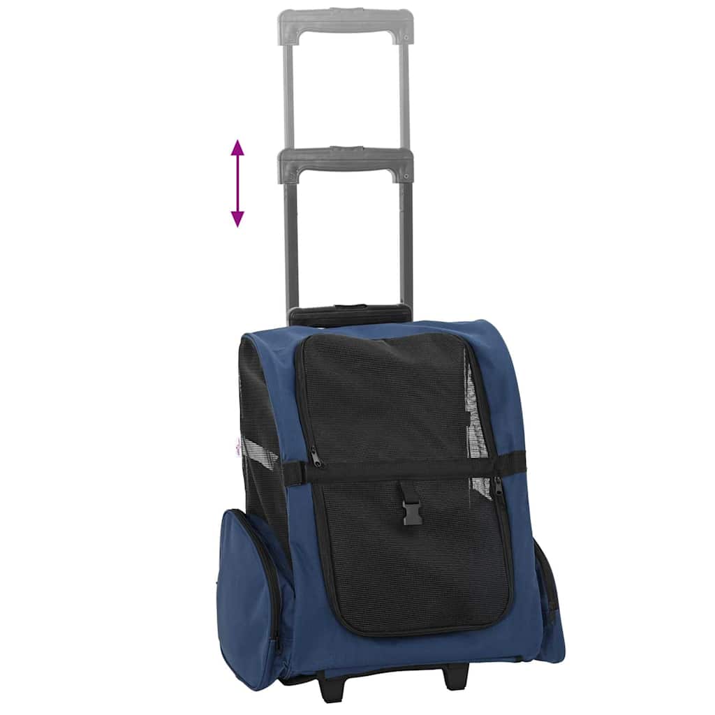 Trolley für Haustiere 3-in-1 Blau 48x32x(57-106) cm cm Oxford-Gewebe