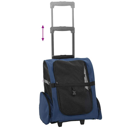 Trolley für Haustiere 3-in-1 Blau 48x32x(57-106) cm cm Oxford-Gewebe