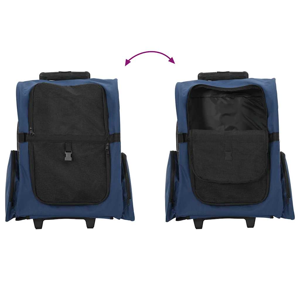 Trolley für Haustiere 3-in-1 Blau 48x32x(57-106) cm cm Oxford-Gewebe