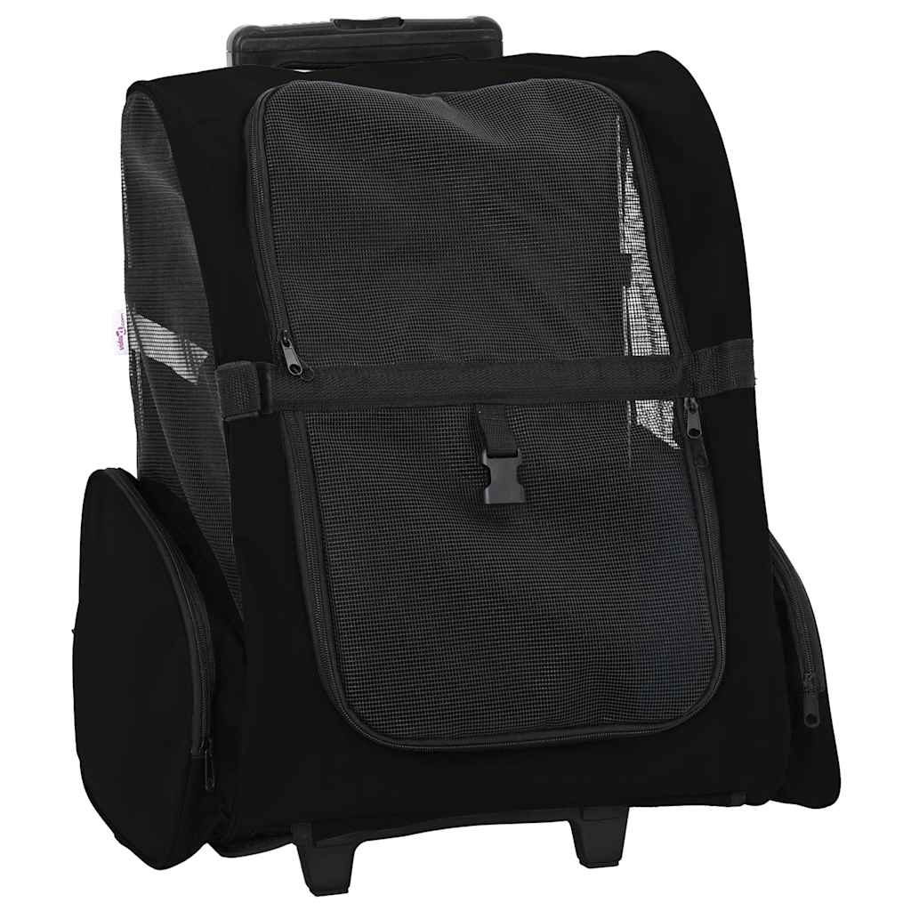 Trolley für Haustiere 3-in-1 Schwarz 48x32x(57-106) cm cm Oxford-Gewebe