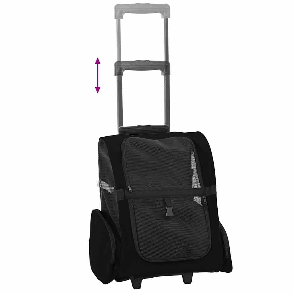 Trolley für Haustiere 3-in-1 Schwarz 48x32x(57-106) cm cm Oxford-Gewebe