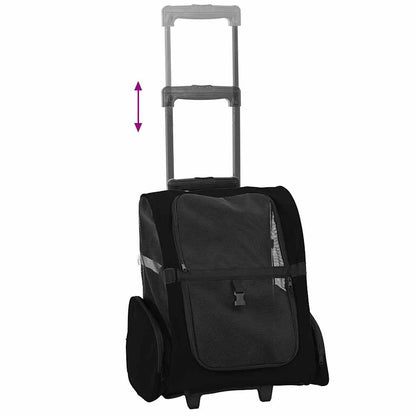 Trolley für Haustiere 3-in-1 Schwarz 48x32x(57-106) cm cm Oxford-Gewebe