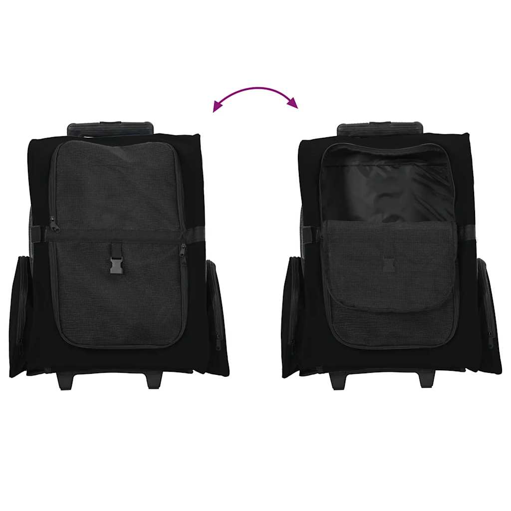 Trolley für Haustiere 3-in-1 Schwarz 48x32x(57-106) cm cm Oxford-Gewebe
