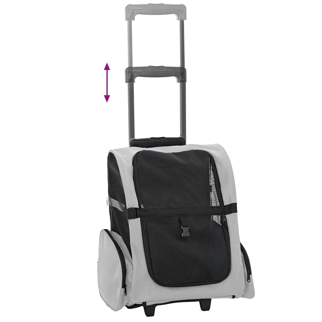 Trolley für Haustiere 3-in-1 Grau 48x32x(57-106) cm cm Oxford-Gewebe