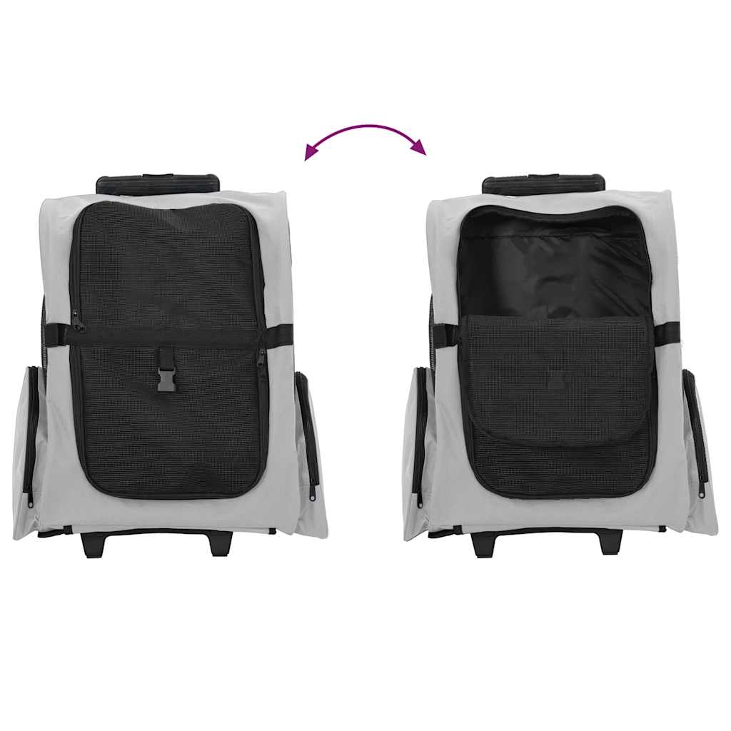 Trolley für Haustiere 3-in-1 Grau 48x32x(57-106) cm cm Oxford-Gewebe