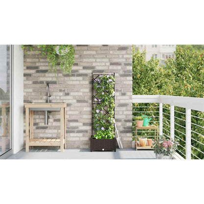 Gartenpflanzer mit Gitter Braun 40 x 40 x 125,5 cm PP