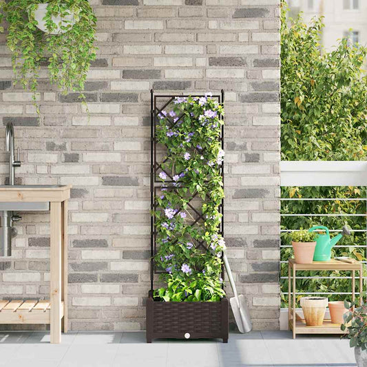 Gartenpflanzer mit Gitter Braun 40 x 40 x 125,5 cm PP