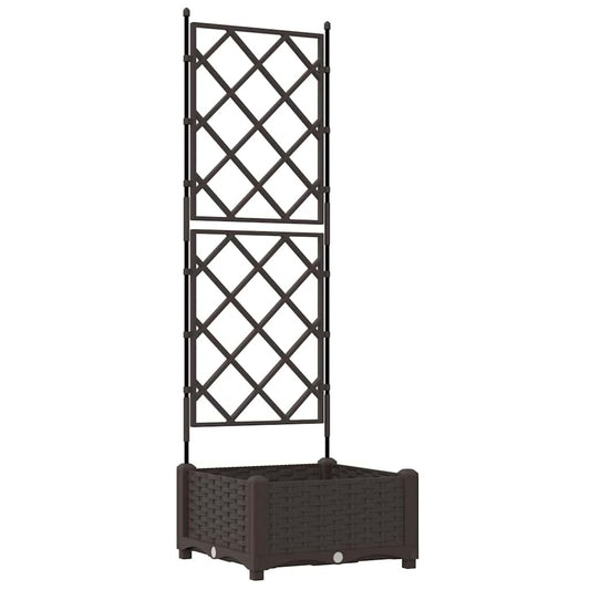 Gartenpflanzer mit Gitter Braun 40 x 40 x 125,5 cm PP