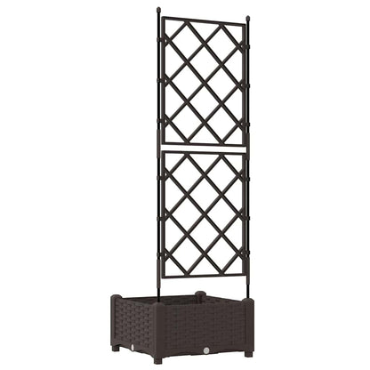 Gartenpflanzer mit Gitter Braun 40 x 40 x 125,5 cm PP