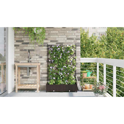 Gartenpflanzer mit Gitter Braun 80 x 40 x 125,5 cm PP