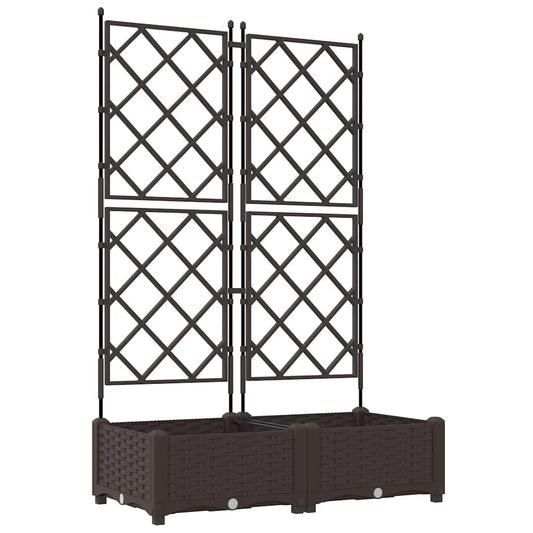 Gartenpflanzer mit Gitter Braun 80 x 40 x 125,5 cm PP
