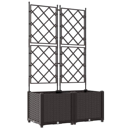 Gartenpflanzer mit Gitter 2 pcs Braun 80 x 40 x 143 cm PP