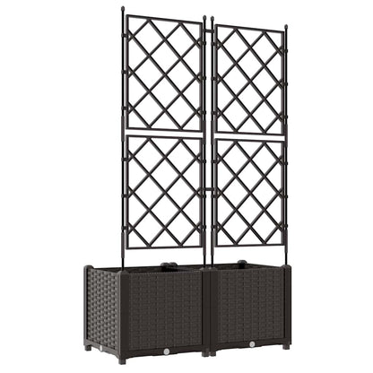 Gartenpflanzer mit Gitter 2 pcs Braun 80 x 40 x 143 cm PP