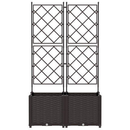 Gartenpflanzer mit Gitter 2 pcs Braun 80 x 40 x 143 cm PP