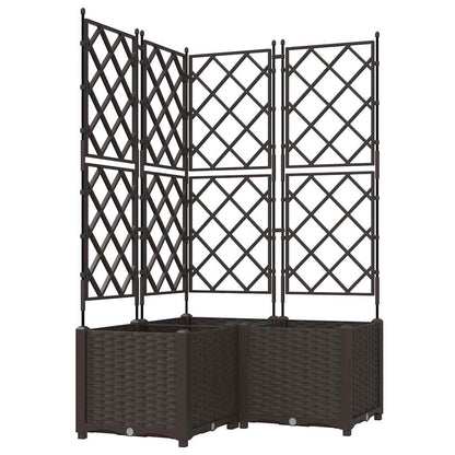 Gartenpflanzer mit Gitter 3 pcs Braun 80 x 80 x 143 cm PP