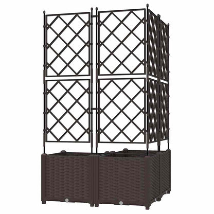Gartenpflanzer mit Gitter 3 pcs Braun 80 x 80 x 143 cm PP