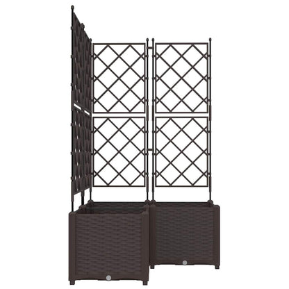 Gartenpflanzer mit Gitter 3 pcs Braun 80 x 80 x 143 cm PP