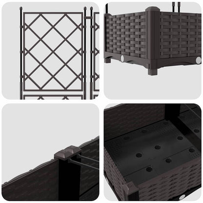 Gartenpflanzer mit Gitter 5 pcs Braun 120 x 120 x 125,5 cm PP