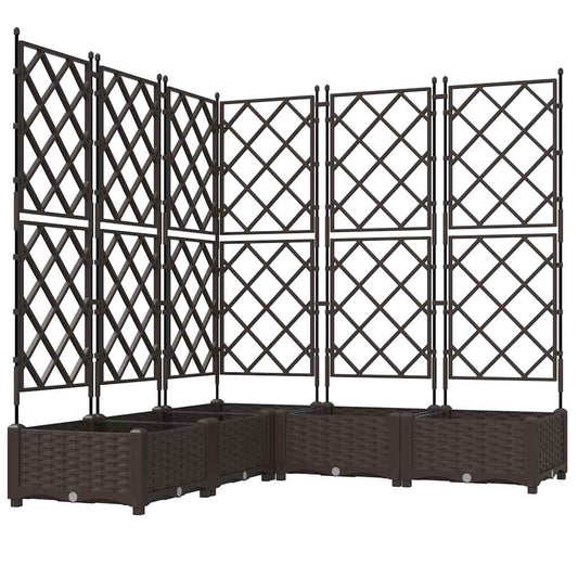Gartenpflanzer mit Gitter 5 pcs Braun 120 x 120 x 125,5 cm PP