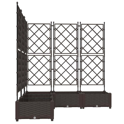 Gartenpflanzer mit Gitter 5 pcs Braun 120 x 120 x 125,5 cm PP